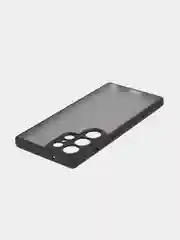 Черный чехол для Samsung Galaxy S23 Ultra пластиковый ROSCO противоударный, силиконовая окантовка