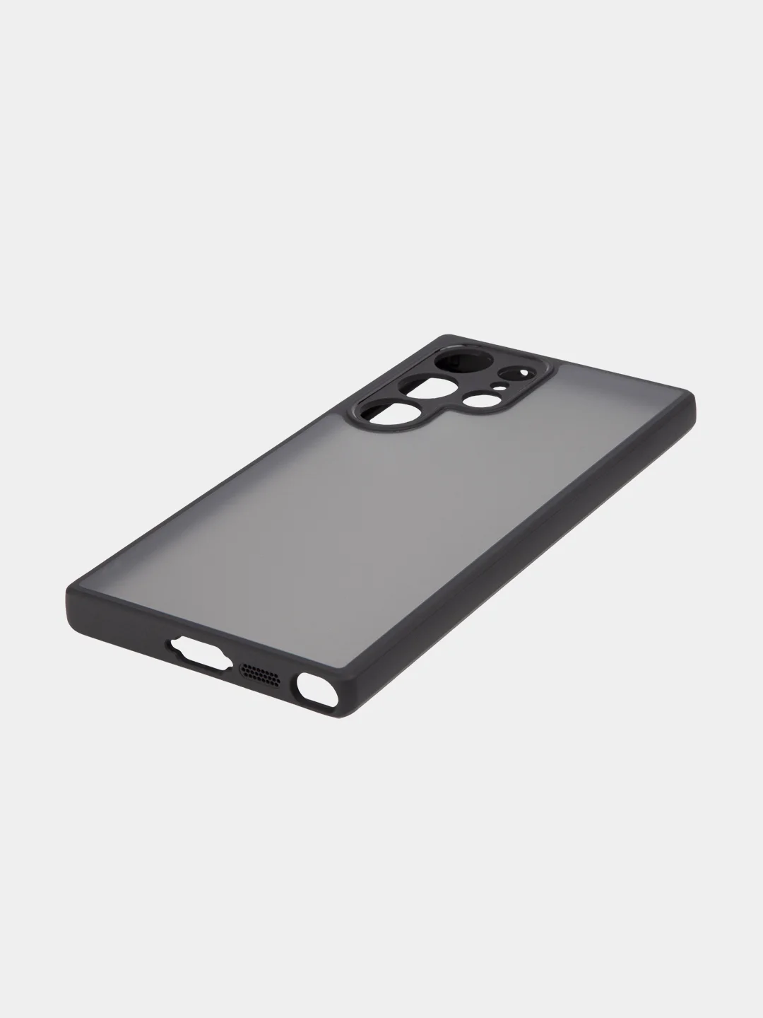 Черный чехол для Samsung Galaxy S23 Ultra пластиковый ROSCO противоударный, силиконовая окантовка