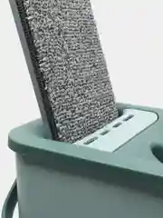 Бирюзовый швабра с отжимом, ведром и насадкой из микрофибры для мытья пола / Тряпка насадка 320х120