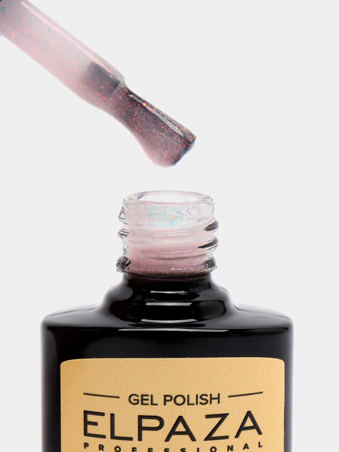 Elpaza Rubber Base Shiny, каучуковая база нежнейших оттенков с мелкими хлопьями и шиммером