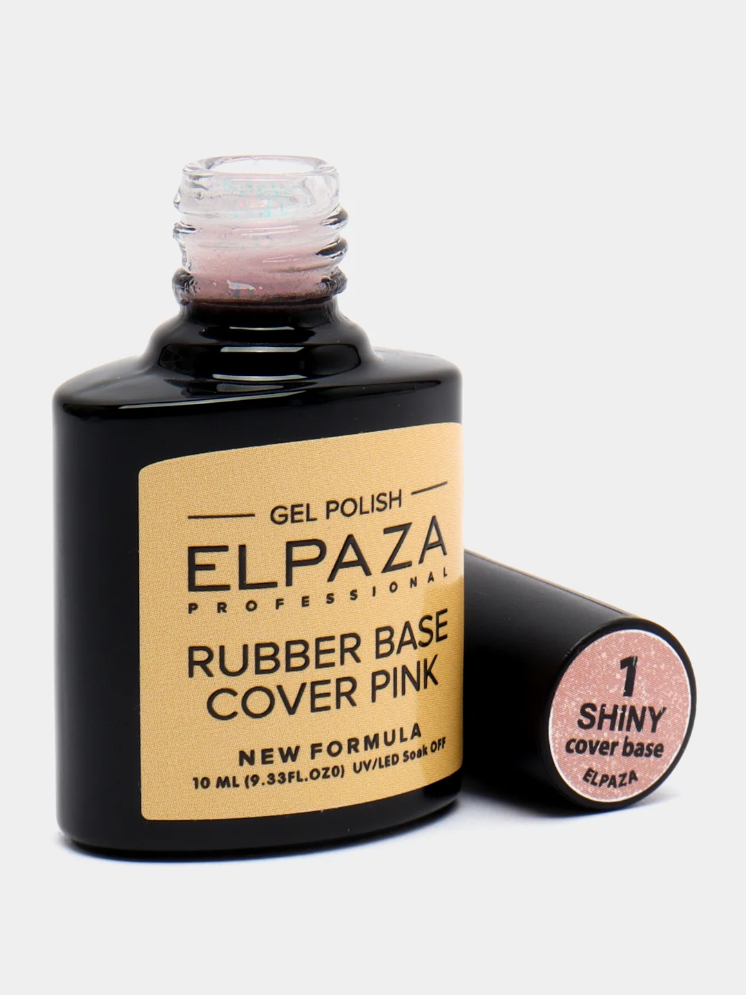 Elpaza Rubber Base Shiny, каучуковая база нежнейших оттенков с мелкими хлопьями и шиммером
