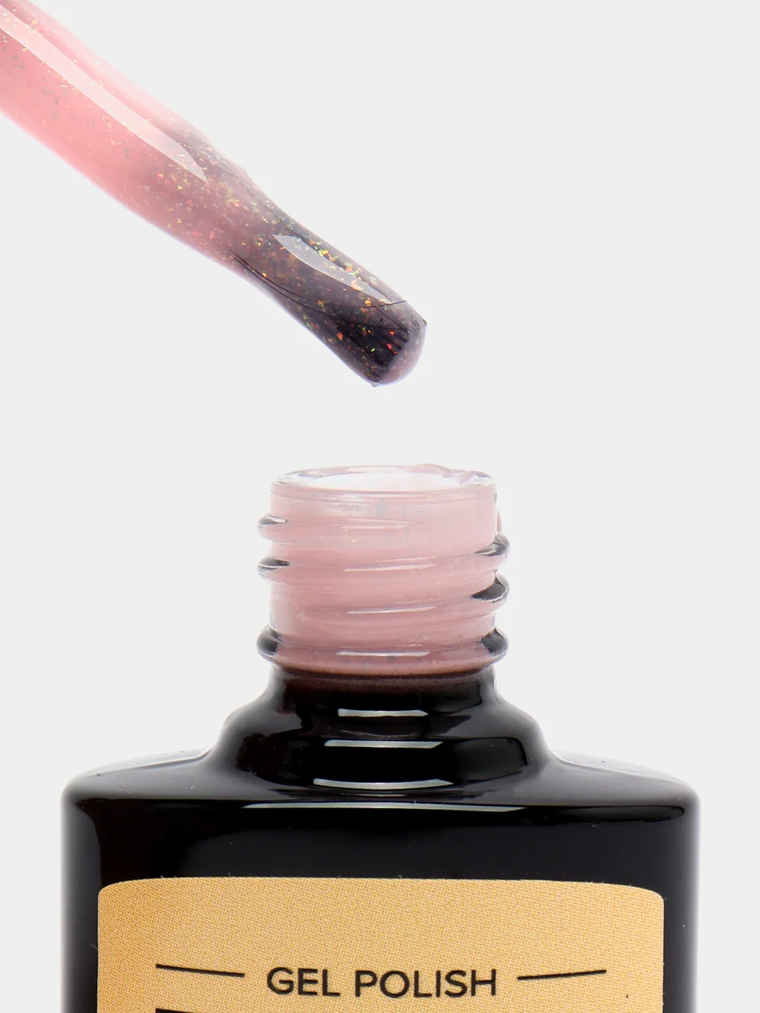 Elpaza Rubber Base Shiny, каучуковая база нежнейших оттенков с мелкими хлопьями и шиммером