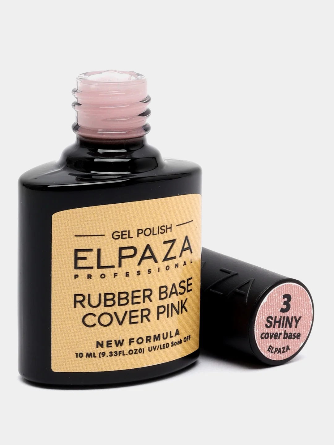 Elpaza Rubber Base Shiny, каучуковая база нежнейших оттенков с мелкими хлопьями и шиммером