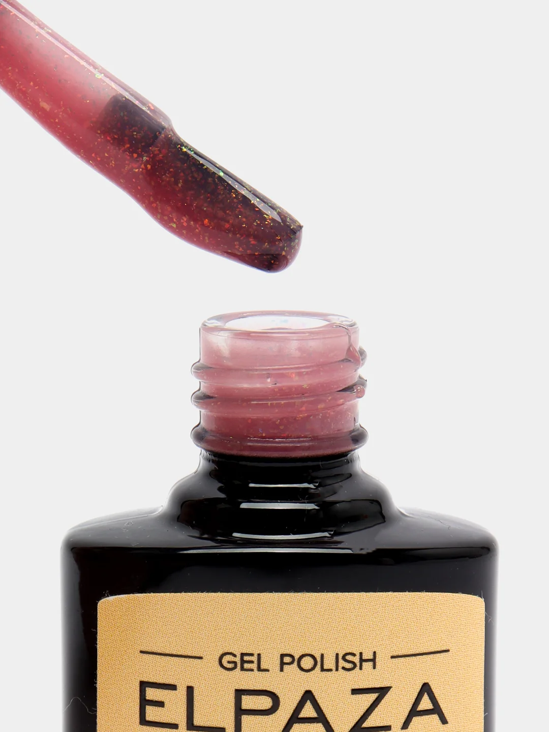 Elpaza Rubber Base Shiny, каучуковая база нежнейших оттенков с мелкими хлопьями и шиммером