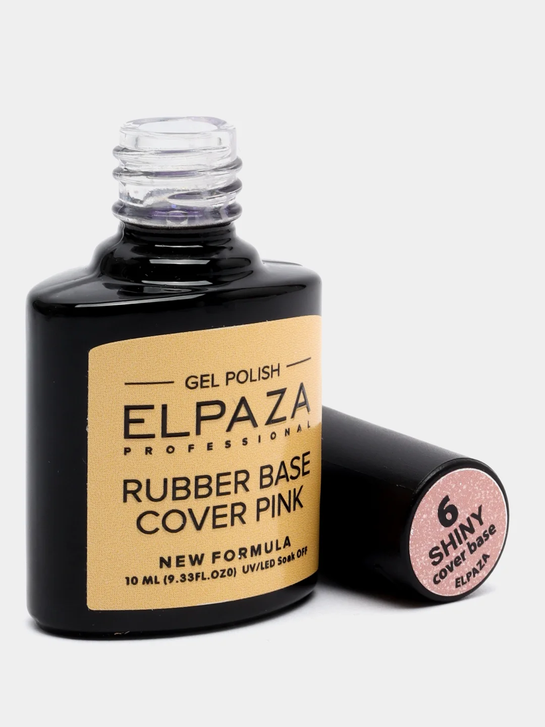 Elpaza Rubber Base Shiny, каучуковая база нежнейших оттенков с мелкими хлопьями и шиммером
