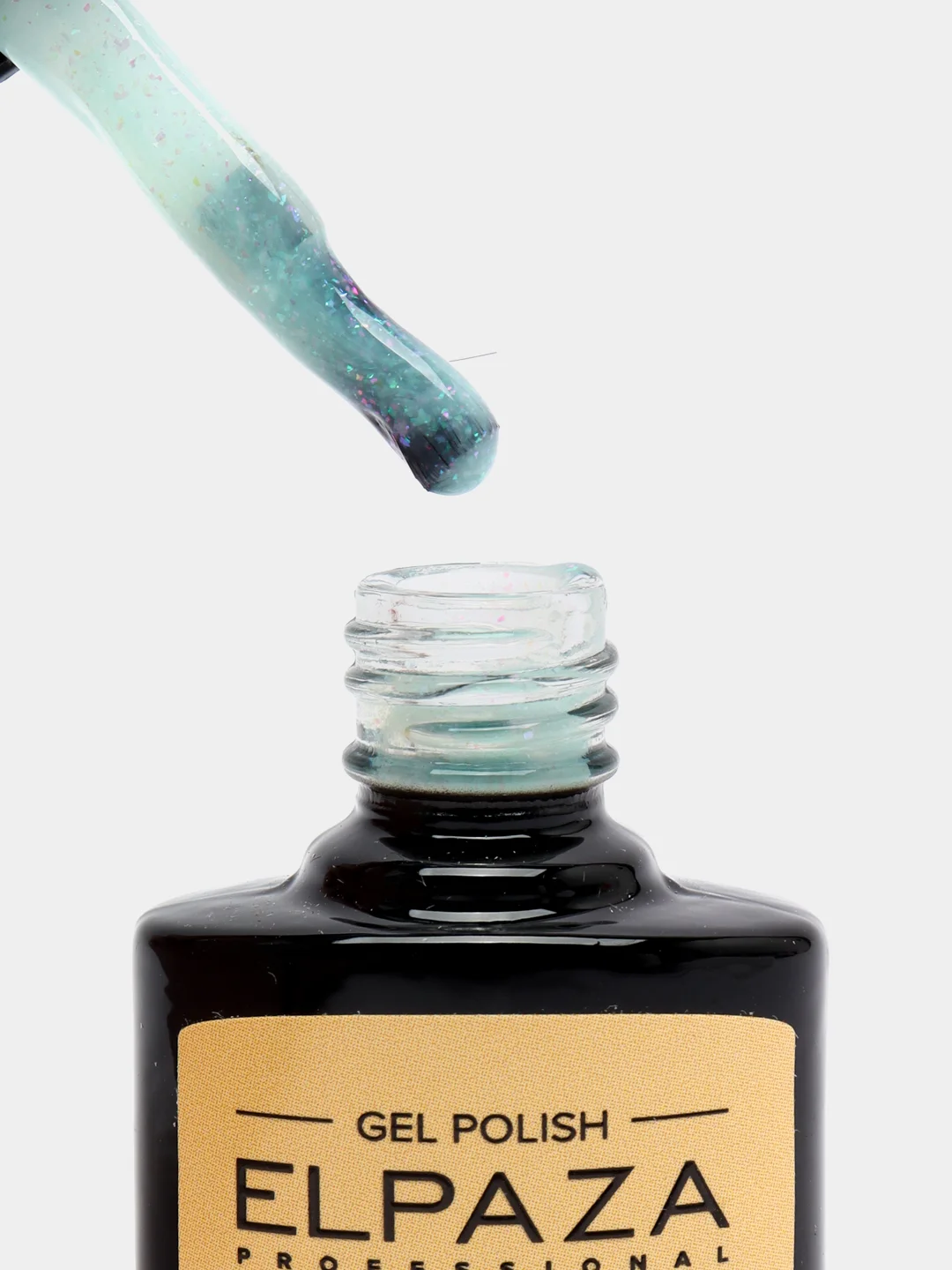 Elpaza Rubber Base Shiny, каучуковая база нежнейших оттенков с мелкими хлопьями и шиммером