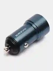 Синий зарядное устройство в авто с кабелем Micro 1 USB, 18W, Borofone BZ19A, быстрая зарядка