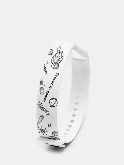 Прозрачный ремешки с рисунком для Xiaomi Mi Band 3 и 4