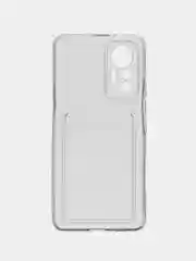 Прозрачный чехол Xiaomi MI 12 Lite, с защитой камеры, карман для пластиковой карты