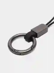 Черный брелок из натуральной кожи для автомобильных ключей