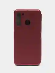 Бордовый чехол-книжка для Samsung A21 Самсунг А21 , Золотой Синий Черный цвета с карманом