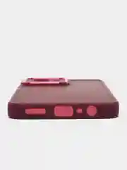 Бордовый чехол матовый для Realme C30, пластиковый, полупрозрачный, с глянцевой рамкой