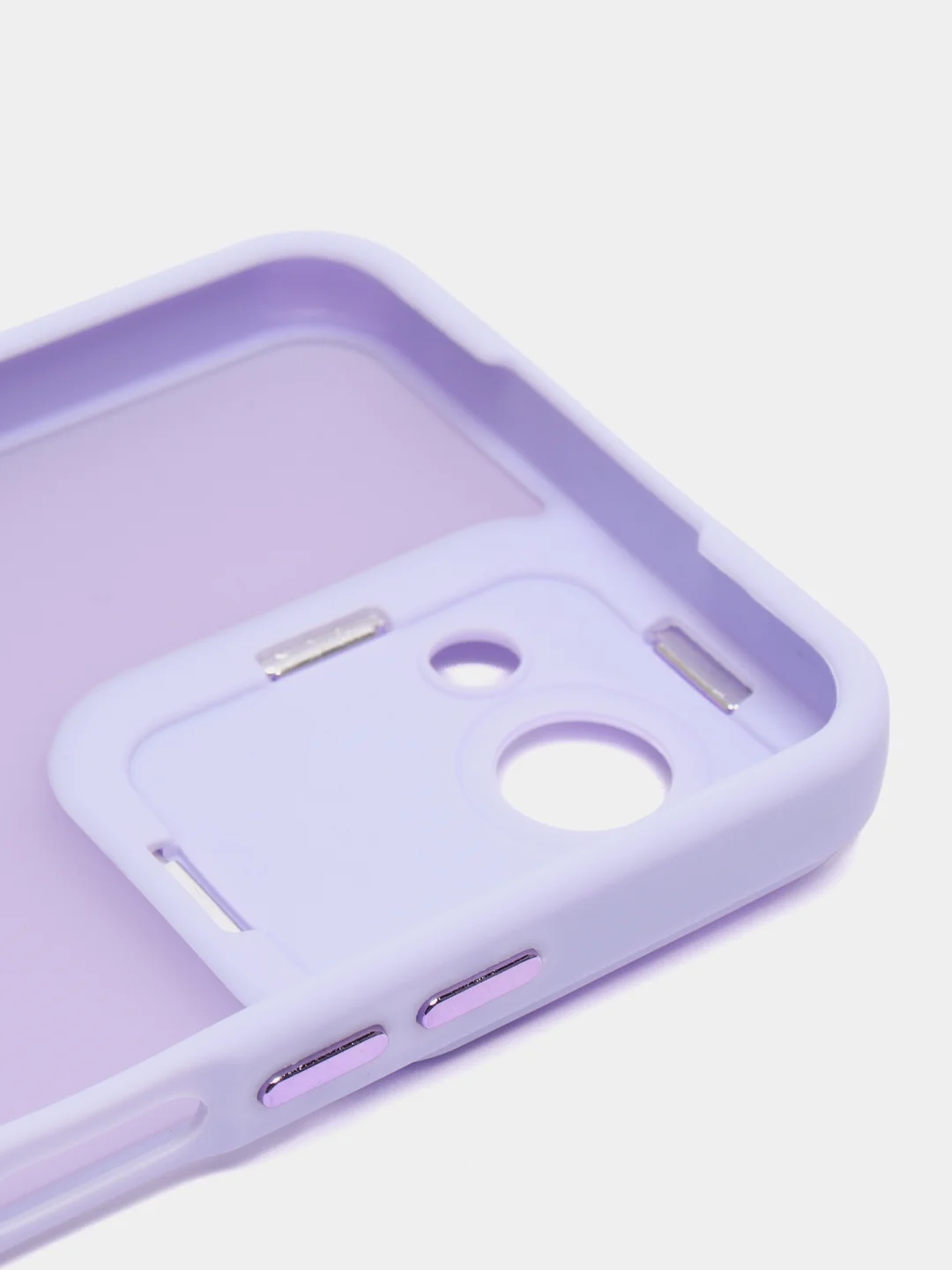 Лавандовый чехол матовый для Realme C30, пластиковый, полупрозрачный, с глянцевой рамкой