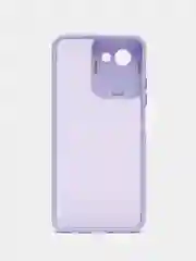 Лавандовый чехол матовый для Realme C30, пластиковый, полупрозрачный, с глянцевой рамкой