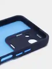 Синий чехол матовый для Realme C30, пластиковый, полупрозрачный, с глянцевой рамкой