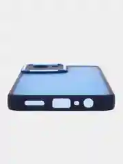 Синий чехол матовый для Realme C30, пластиковый, полупрозрачный, с глянцевой рамкой