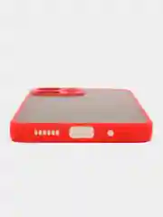 Красный чехол для Xiaomi Redmi 12 (Сяоми Редми 12), пластиковый, матовый, с цветными кнопками