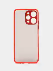 Красный чехол для Xiaomi Redmi 12 (Сяоми Редми 12), пластиковый, матовый, с цветными кнопками