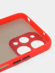Красный чехол для Xiaomi Redmi 12 (Сяоми Редми 12), пластиковый, матовый, с цветными кнопками