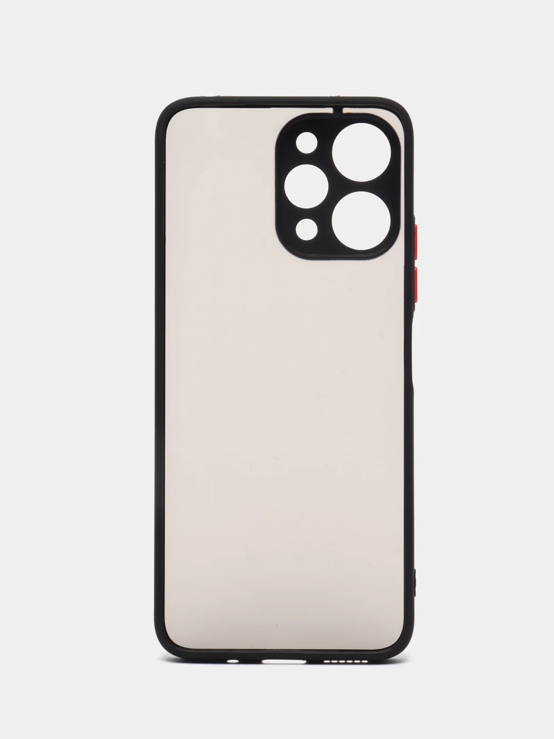 Черный чехол для Xiaomi Redmi 12 (Сяоми Редми 12), пластиковый, матовый, с цветными кнопками