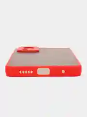 Красный чехол для Redmi Note 12S (Редми Нот 12С), пластиковый, матовый, с цветными кнопками
