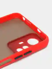 Красный чехол для Redmi Note 12S (Редми Нот 12С), пластиковый, матовый, с цветными кнопками