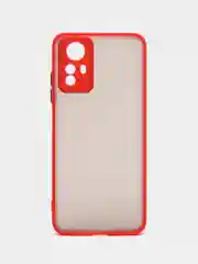 Красный чехол для Redmi Note 12S (Редми Нот 12С), пластиковый, матовый, с цветными кнопками