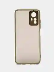 Лесной зеленый чехол для Redmi Note 12S (Редми Нот 12С), пластиковый, матовый, с цветными кнопками