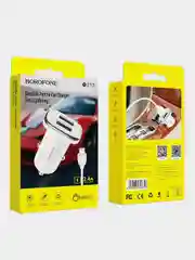 Автомобильное зарядное устройство Borofone BZ12, 2хUSB, 2.4А + кабель Lightning для iPhone
