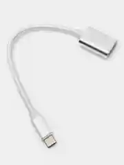 Серебряный otg переходник с Type-C на USB, отг, адаптер, юсб для телефона и планшета