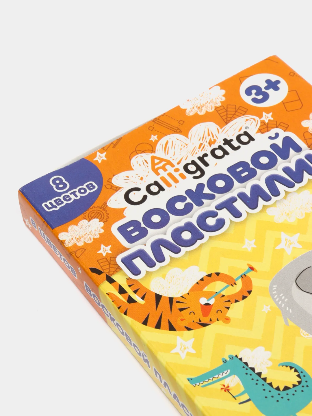 Пластилин мягкий Calligrata, восковой, 8 цветов, 120 г