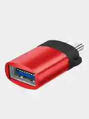 Красный адаптер переходник USB Type C на USB 3.0 otg