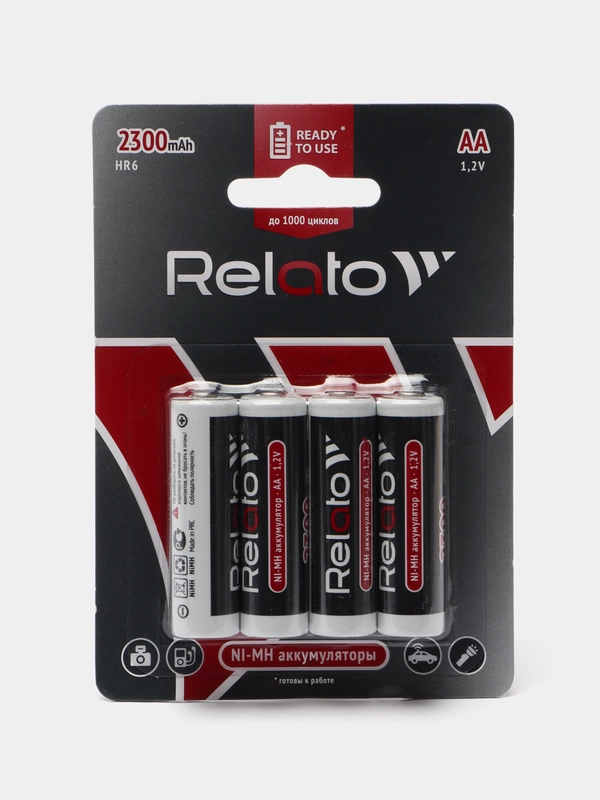 Аккумулятор Relato AA 2300 mAh R2U, 4 штуки в упаковке