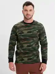 Тёмно-зелёный лонгслив мужской с мелким начесом "Камуфляж", футболка с длинным рукавом хаки, толстовка