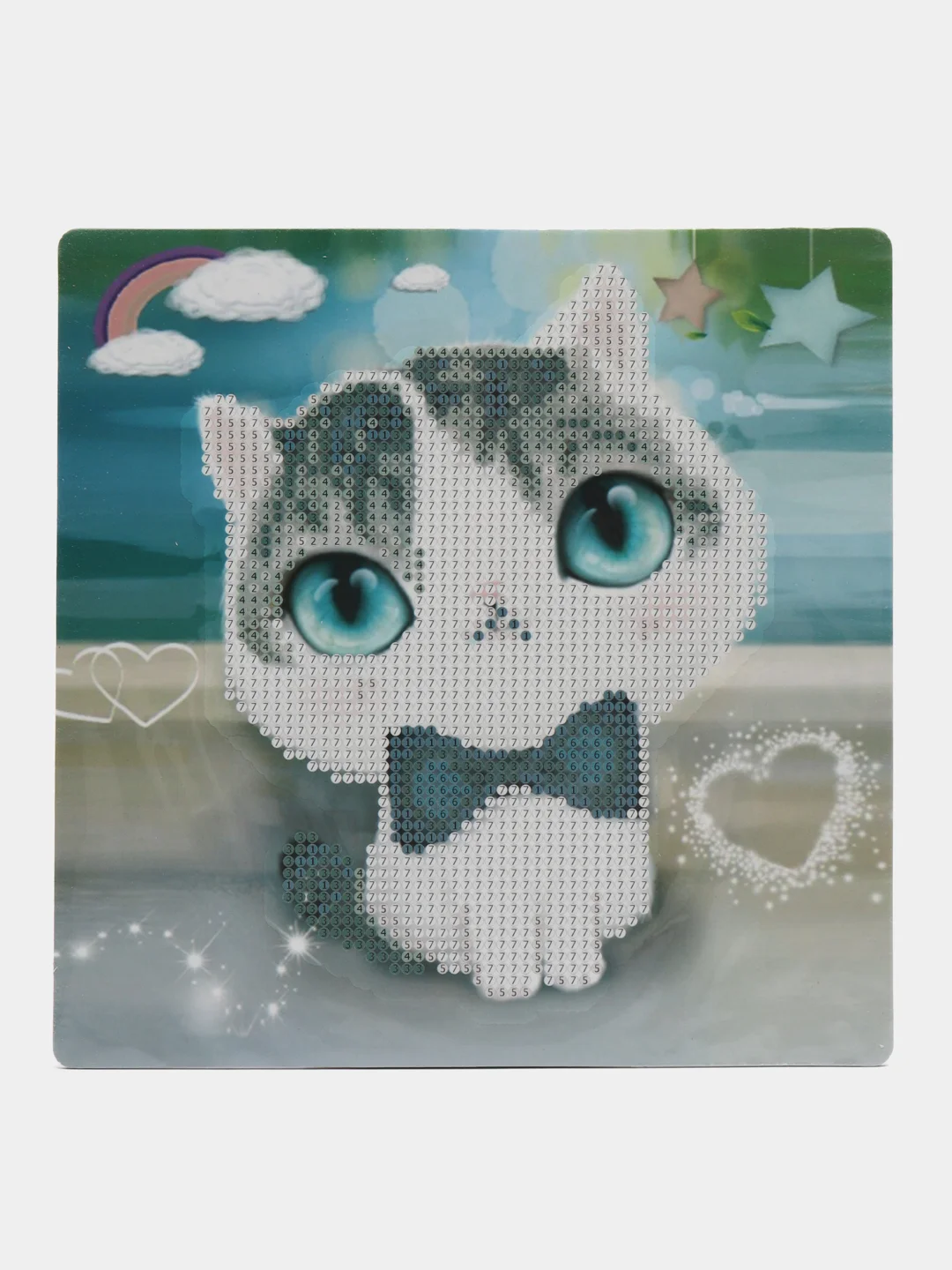 Коралловый алмазная мозаика на подставке, 20*20 см