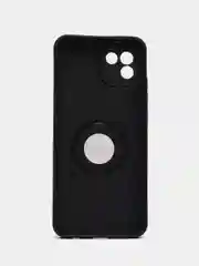 Угольный чехол Samsung Galaxy A03, Самсунг Галакси А03 силиконовый, магнитный, с кольцом