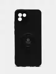 Угольный чехол Samsung Galaxy A03, Самсунг Галакси А03 силиконовый, магнитный, с кольцом