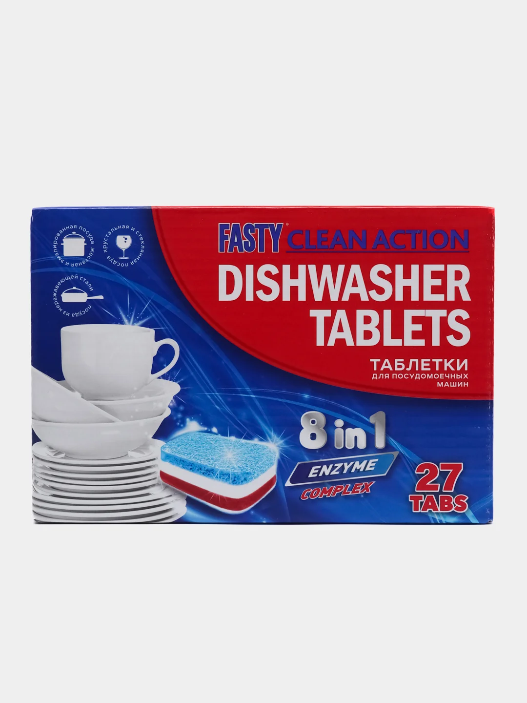 Красный таблетки для посудомоечных машин Ecologica all in one Fasty clean Action, 10 в 1