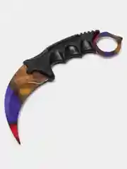 Багровый керамбит нож CS GO, острый с чехлом, металл