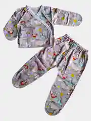 Серый детский комплект из 2х предметов для новорожденных, распашонка с антицарапками и ползунки