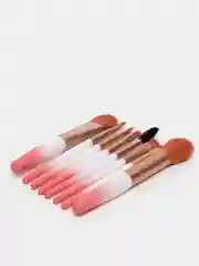 Розовый набор кистей для макияжа, 8 штук