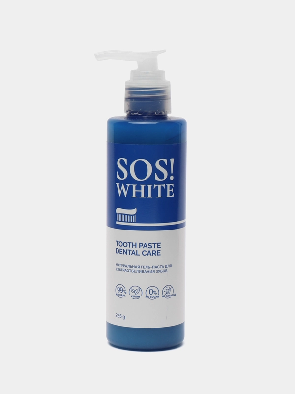 Натуральная зубная паста для ультраотбеливания зубов 225 г SOSWHITE
