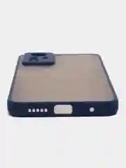 Синий чехол для Redmi Note 12S (Редми Нот 12С), пластиковый, матовый, с цветными кнопками