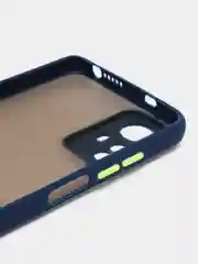 Синий чехол для Redmi Note 12S (Редми Нот 12С), пластиковый, матовый, с цветными кнопками