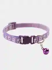 Фиолетовый ошейник для кошек и собак мелких пород, с колокольчиком