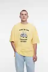 Желтый футболка befree мужская