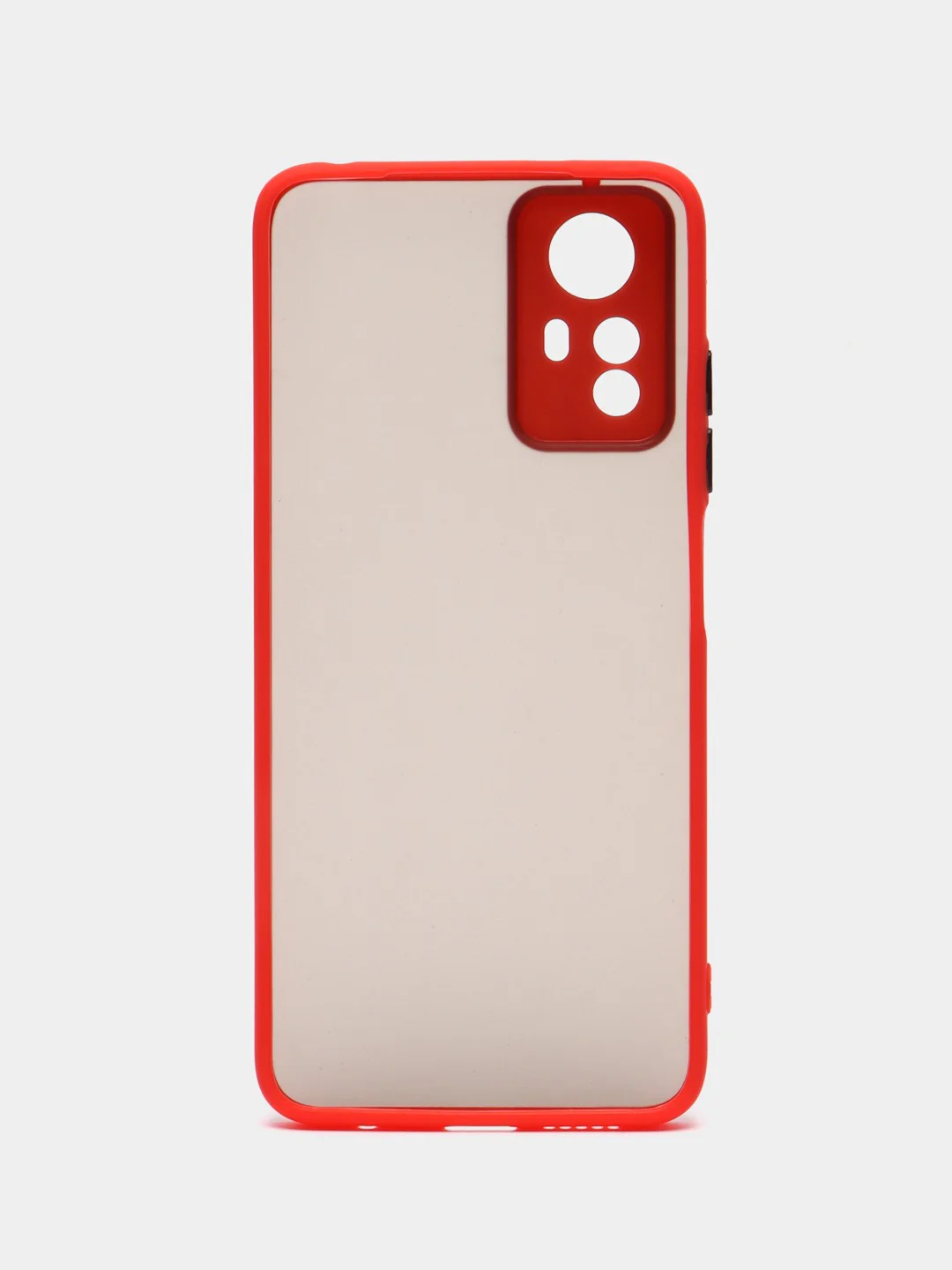 Красный чехол для Redmi Note 12S (Редми Нот 12С), пластиковый, матовый, с цветными кнопками