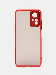 Красный чехол для Redmi Note 12S (Редми Нот 12С), пластиковый, матовый, с цветными кнопками