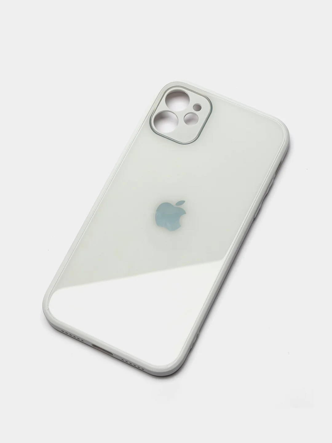 Бежевый меланж чехол силиконовый со стеклянной панелью для Apple iPhone 11 (Айфон 11)