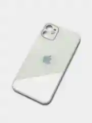 Бежевый меланж чехол силиконовый со стеклянной панелью для Apple iPhone 11 (Айфон 11)